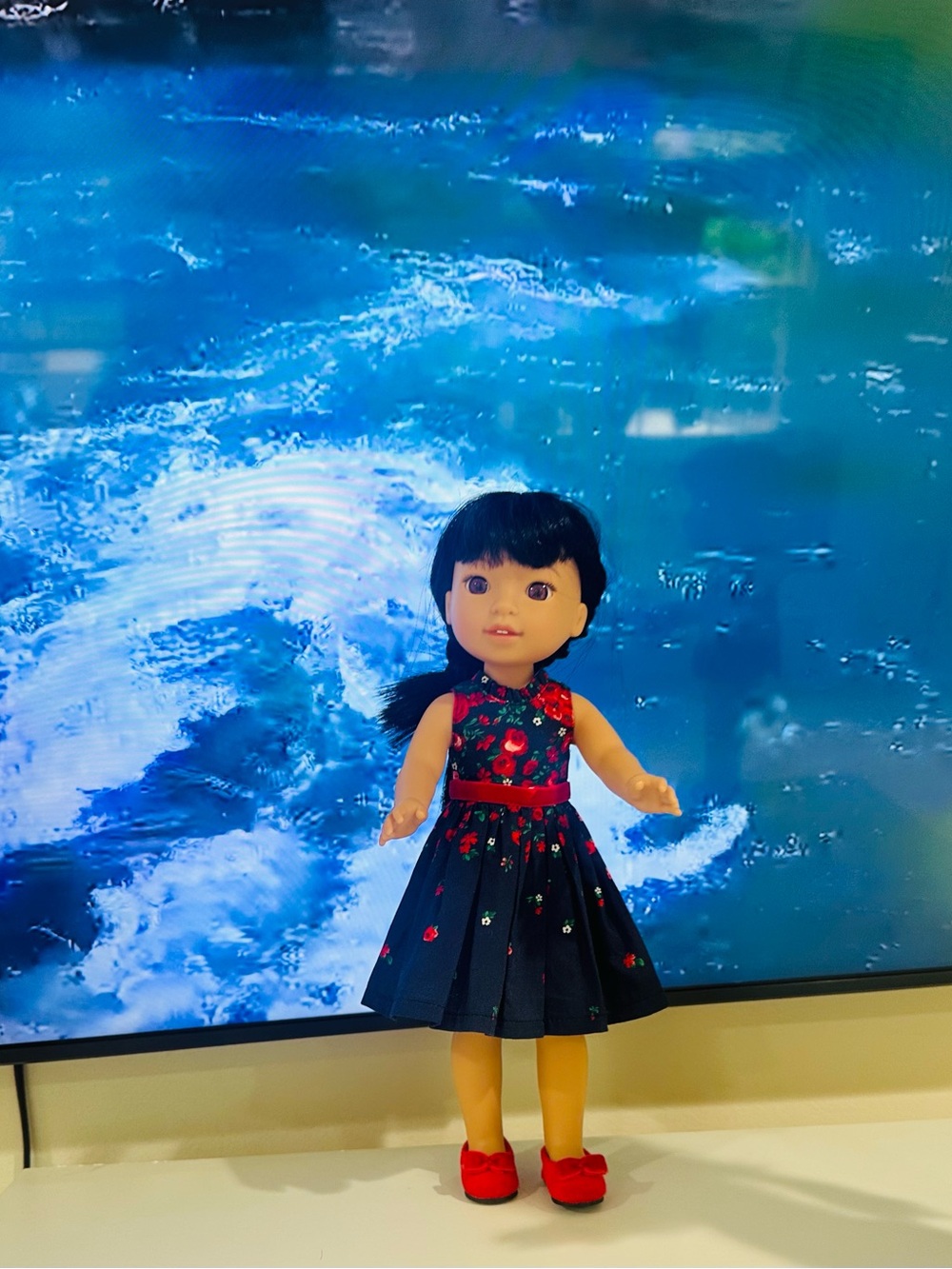 American Girl WellieWishers Emerson Doll 14.5” Wrapped in Roses Dress Shoes